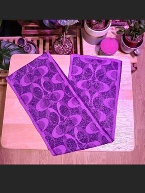 Coach Purple Signature Logo Scarf